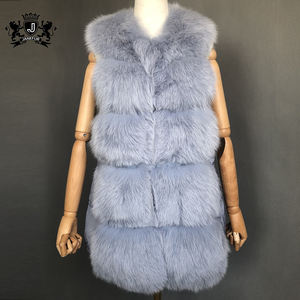모피 조끼 여성 겨울 코트 사용자 정의 여성 진짜 모피 코트 긴 겨울 여성 여우 모피 다운 조끼/질레 - Product Image 5