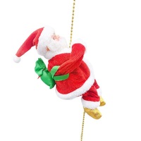 Perles d'escalade du Père Noël et échelle Jouets électriques Figurine de Noël festive et idée cadeau