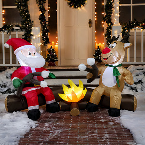Décorations <span class=keywords><strong>de</strong></span> Noël gonflables avec logo Père Noël et rennes, ambiance <span class=keywords><strong>de</strong></span> feu <span class=keywords><strong>de</strong></span> joie, ornements gonflables pour la décoration <span class=keywords><strong>de</strong></span> jardin en extérieur - Product Image 1