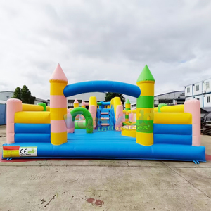 Gran parque infantil inflable de calidad comercial para exteriores, ciudad de diversión para niños, casa de brinco con pista de obstáculos - Product Image 1