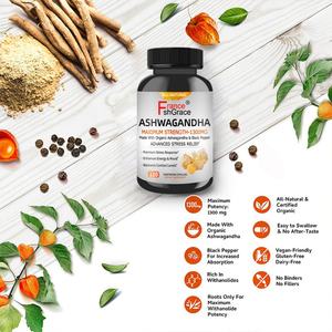 Complément alimentaire à base de capsules d'ashwagandha, racine d'ashwagandha, pour adultes, favorise l'équilibre énergétique et la résistance au stress - Product Image 3