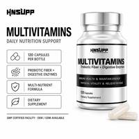 Capsules de Multivitamines Haute Puissance avec Fibres Prébiotiques, Enzymes Digestives, Soutien Immunitaire et Énergétique, Vitalité, 50g pour Adultes, Marque Privée