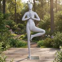 Mannequin de yoga intégral en fibre de verre de haute qualité pour filles, avec tête, pose assise et bras extensibles latéralement, pour présentation de bijoux