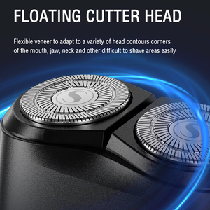 Recortadora de Barba Inalámbrica Portátil, Resistente al Agua, con Doble Cuchilla Rotatoria, Recargable, Afeitadora Eléctrica Profesional para Hombres - Product Image 4