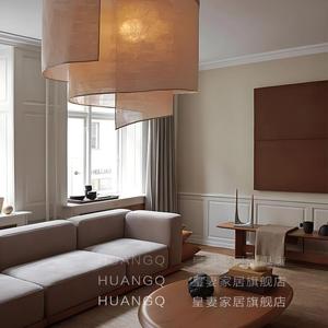 Lustres en tissu de forme ovale avec source de lumière LED pour les halls d'hôtels, luminaires pour villas - Product Image 5