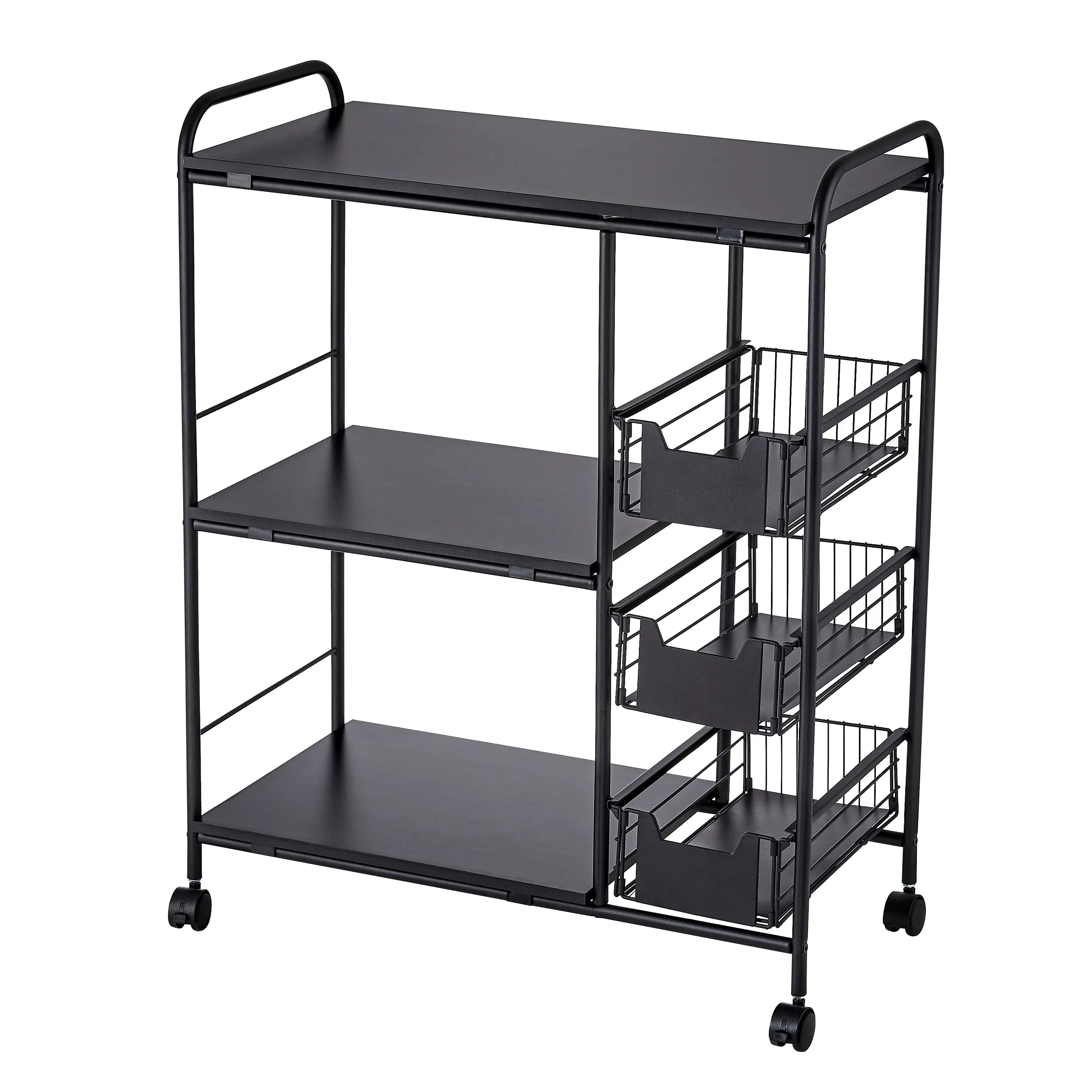 Detachable kitchen microwave storage rack household storage rack with drawer multifunctional trolley