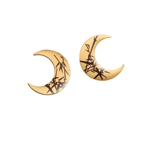 Pendientes de Joyería Vintage, Chapados en Oro, de Acero Inoxidable, con Diseño de Luna, para Mujer - Product Image 1