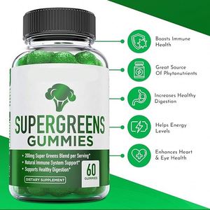 OEM Etiqueta Privada Supergreens inmunidad apoyo gomitas espinacas brócoli Moringa remolacha raíz apio verde recién nacido adulto vitaminas - Product Image 4