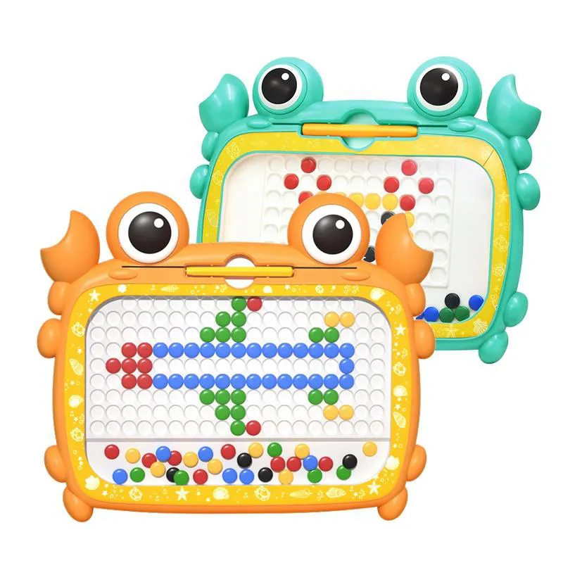Brinquedos educativos Colorful Magnet Beads Board Doodle Drawing Toys Prancheta de aprendizagem magnética para crianças