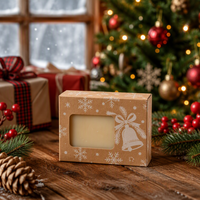 Boîte à savon rigide auto-érectible avec tiroir coulissant carré, emballage cadeau écologique pour Noël, savon de luxe, beurre corporel
