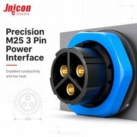 Connecteur d'alimentation étanche OEM M25 à 3 broches 50A 500V à verrouillage par poussée IP67 pour plaqué cuivre argenté haute performance