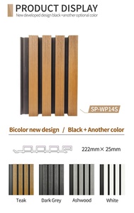 מודרני 3D עיצוב קיר חיצוני לוח לוח slat עמיד למים הבניין חומר חיצוני wpc קיר פאנל - Product Image 2