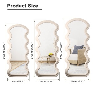 Commercio all'ingrosso OEM ODM Tik Tok specchio in pelle scamosciata per il corpo decorazione per ragazze a figura intera supporto da pavimento specchio da toeletta specchio per onde di moda Espejo - Product Image 6