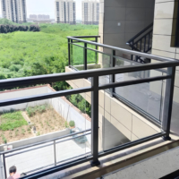 Garde-corps en verre en alliage d'aluminium durable au design moderne, garde-corps de balcon, garde-corps d'escalier, 6 pieds, traité thermiquement, imperméable