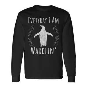 Camiseta de manga larga con diseño de pingüino, diseño Unisex para adultos, talla unisex - Product Image 2