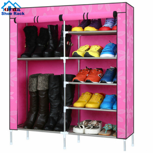<span class=keywords><strong>2</strong></span> lados 12 estantes 36 par plegable de tela zapato gabinete de rack - Product Image 2
