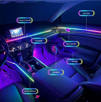 Kit d'éclairage d'ambiance LED pour voiture avec contrôle par application, couleurs magiques, capteur musical, éclairage d'ambiance intérieur automatique, mode symphonie RGB