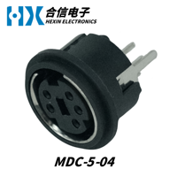 Connecteur Circulaire HX Factory Direct MDC-5-04 Mini Din Femelle Vertical Série MDC Prise de Connexion Din à Terminal Circulaire