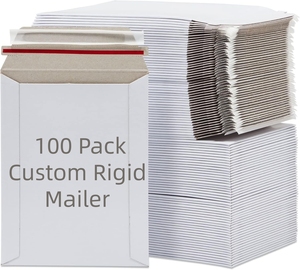 550gsm 100 Gói Tùy Chỉnh Tự Con Dấu Dính Cứng Nhắc Hình Ảnh Thẻ Kinh Doanh Phẳng Bưu Phẩm Dày Ở Các Tông Vận Chuyển Phong Bì Bưu Phẩm - Product Image 1