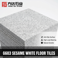 Carreaux de granit gris clair G603 professionnels - Carreaux de pierre naturelle blanche sésame polie pour sols de garage extérieurs