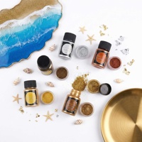 LEQU Ensembles de pigments en poudre métalliques faits à la main de haute qualité, 6 couleurs, pour l'artisanat, les décorations, les œuvres d'art