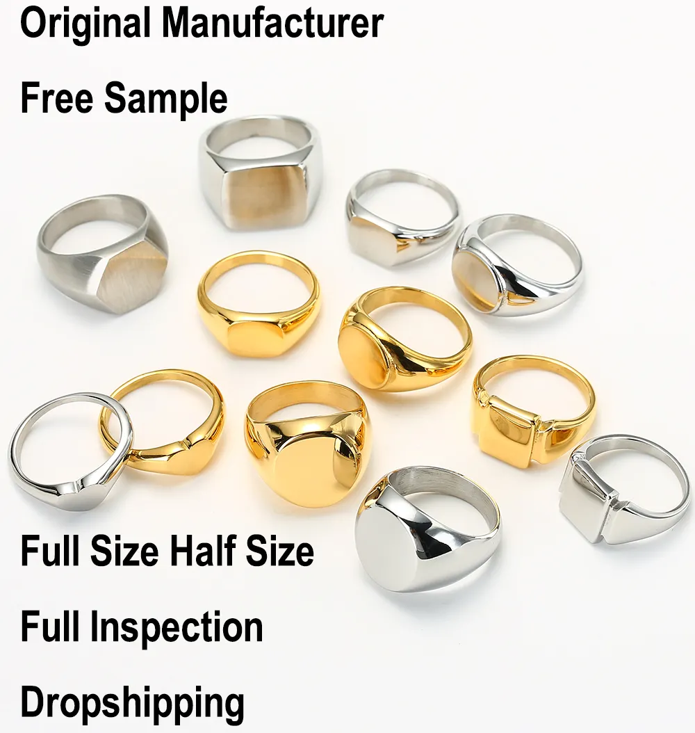 TrueGold Wholesale Jewelry Silver Gold Plated Wedding Band Fashion Trendy Stainless Steel Rings for Men Women Couples