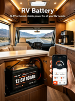 Batterie LiFePO4 Enlzh 12,8 V 160 Ah avec BMS auto-chauffant intégré, écran LCD Bluetooth, pack de batteries au lithium solaire OEM