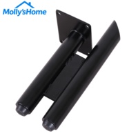 Pieds de meubles en métal à double tube de 10 pouces, noir mat, inclinés, pour canapé, armoire, table, bureau, quincaillerie de bricolage