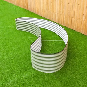Kit de cama elevada de jardín de Metal corrugado Modular en forma de Luna alta de 17 pulgadas Caja de maceta galvanizada Aluzinc para exteriores