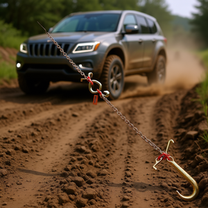 Chaîne de remorquage VEVOR 5/16'' x 3' G80 en acier au manganèse galvanisé, crochets en cluster RTJ, limite de charge de 9620 lb pour le récupération de véhicules - Product Image 2