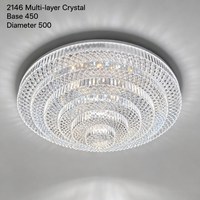 Plafonnier encastré grand format 500 mm, longue durée de vie, 3 modes de couleur, moteur silencieux, installation facile, luminaire de plafond en cristal pour grandes pièces