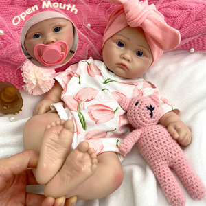 Muñeca Reborn de 18 Pulgadas con Ojos Abiertos, Anatómicamente Correcta, Niña, Silicona Completa, <span class=keywords><strong>Piel</strong></span> Suave, para Entrenamiento Parental y Recuerdo Conmemorativo - Product Image 1
