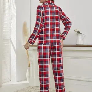 Custom Pajama Set, for women Plus Size Long sleeve Cotton Crepe Loungewear Casual Loose sleepwear/