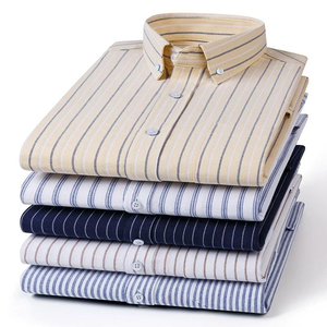 Camisas Formales de Alta Calidad para Hombre, Manga Larga, Color Sólido, Diseño a Rayas, Verano, Teñido Liso, Venta al Por Mayor, 100% Algodón Ecológico - Product Image 6
