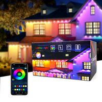 Lumières de Gouttière LED RVB Étanches IP67 Lumières Ponctuelles Télécommande Intelligente Décorations de Fête de Noël Extérieures