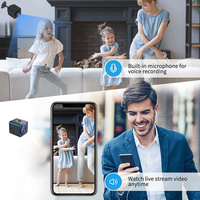 Caméra de sécurité IP WiFi HD 1080p AS02 Home Mini avec vision nocturne, application IWFCam, batterie 500 mAh, communication bidirectionnelle et surveillance intelligente