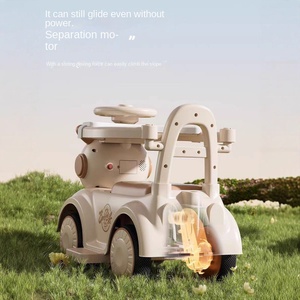 Voiture électrique à 4 roues pour enfants, jouet à pousser avec poignée, musique et lumières - Product Image 3