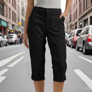 <strong>Ladies</strong> 3 Quater Work Pants Cropped Cargo <strong>Trousers</strong> 6 Pocket Hiking Travel Shorts Casual Summer Clothes Capri Pants - Product Image 3