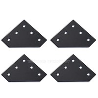 Plaque de fixation d'angle anodisée en forme de L, 5 trous, 90 degrés, plaque de jonction extérieure pour routeur CNC, pièces d'imprimante 3D
