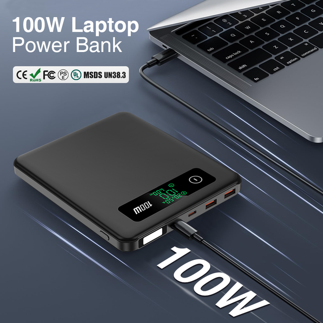 Portable Power Bank LiFePO4 Battery PD 100W 200W 20000mAh 40000mAh 62000mAh Power Bank for Iphone Fast Charger