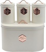 Boîte de rangement en métal de haute qualité pour la maison avec couvercle en bambou, boîte à café, thé, sucre, pain, pâtes, pot en métal