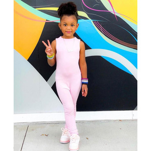 Vêtements pour enfants en gros 2022, nouvelle combinaison sans manches pour filles, mode couleur bonbon, vêtements d'été pour enfants, barboteuses pour bébés filles - Product Image 2