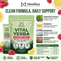 OEM Personalizado Yerba Mate en Polvo Instantáneo con Vitaminas, Sin Gluten, a Base de Hierbas, 30 Sobres, Bebida de Apoyo Inmunológico para Adultos