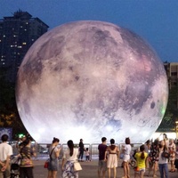 Modèle de lune gonflable géant pour la décoration publicitaire, grand ballon de lune gonflable avec lumière LED