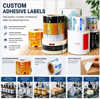 Étiquettes adhésives personnalisées en rouleau, écologiques, imprimées sur mesure, avec logo personnalisé, pour usage commercial