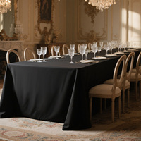 Nappe rectangulaire noire de style français, imperméable et résistante aux taches, pour mariage, fête, banquet et décoration de salle à manger à domicile