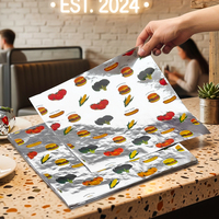 Papier d'emballage en aluminium de qualité alimentaire avec logo personnalisé, résistant à la graisse, en nid d'abeille, isolant, écologique, jetable, recyclable