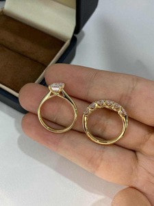 Export Quality Beautiful <b>Cushion</b> Cut Moissanite Diamond Ring Bridal Engagement Ring with Shine Available At Reasonable Price - Product Image 3