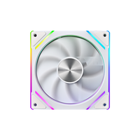 Ventilateur ARGB 120 mm à haut débit d'air, blanc laiteux, à pales étagées, 24 LED, contrôle de température PWM, 12 V, silencieux, pour boîtier PC DIY