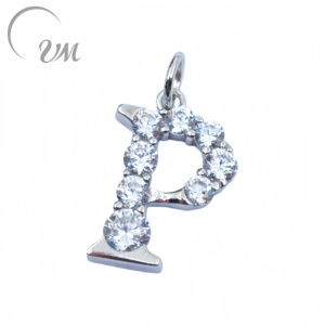 Collar con colgante de letra en plata 925 de UM Jewelry Classic para mujeres, niños, aniversarios, regalos de boda y ocasiones festivas. - Product Image 1